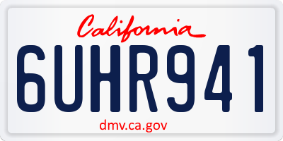 CA license plate 6UHR941