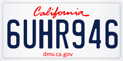 CA license plate 6UHR946