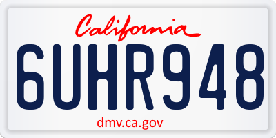 CA license plate 6UHR948