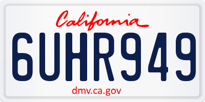 CA license plate 6UHR949