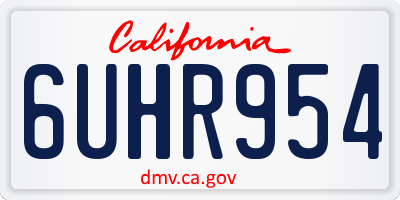 CA license plate 6UHR954