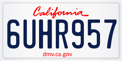 CA license plate 6UHR957