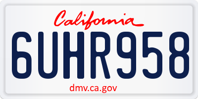 CA license plate 6UHR958