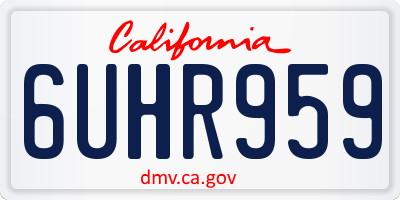 CA license plate 6UHR959