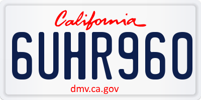CA license plate 6UHR960
