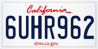 CA license plate 6UHR962