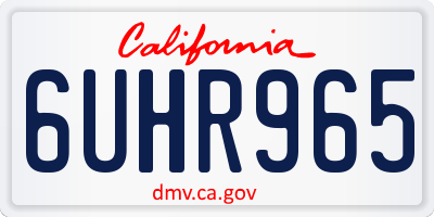 CA license plate 6UHR965