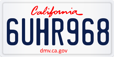 CA license plate 6UHR968
