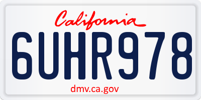 CA license plate 6UHR978