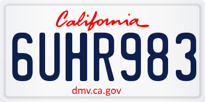 CA license plate 6UHR983