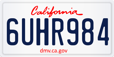 CA license plate 6UHR984