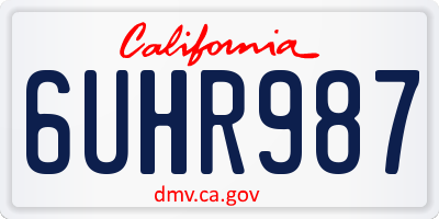 CA license plate 6UHR987