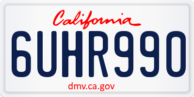 CA license plate 6UHR990