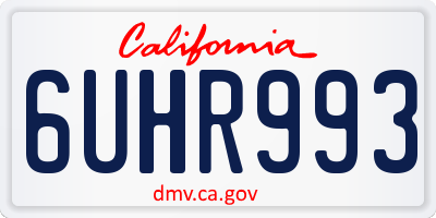 CA license plate 6UHR993