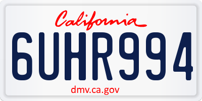 CA license plate 6UHR994