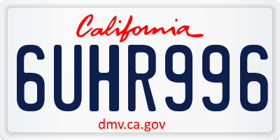CA license plate 6UHR996