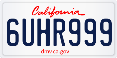 CA license plate 6UHR999