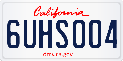 CA license plate 6UHS004
