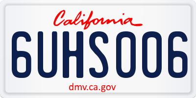 CA license plate 6UHS006