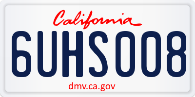 CA license plate 6UHS008