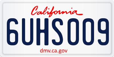 CA license plate 6UHS009