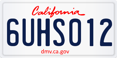 CA license plate 6UHS012
