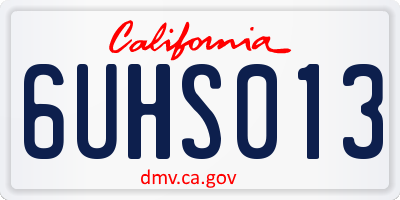 CA license plate 6UHS013