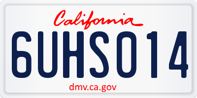CA license plate 6UHS014