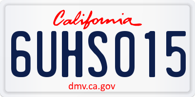CA license plate 6UHS015