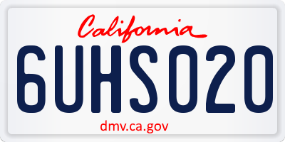 CA license plate 6UHS020