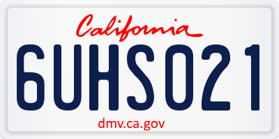 CA license plate 6UHS021