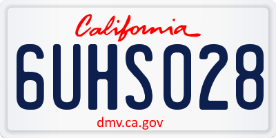 CA license plate 6UHS028