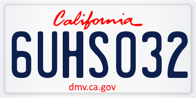 CA license plate 6UHS032