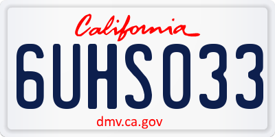 CA license plate 6UHS033