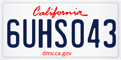 CA license plate 6UHS043