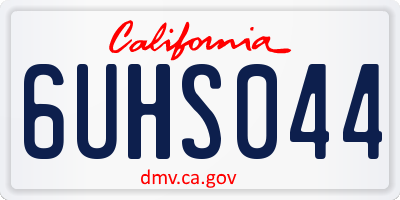 CA license plate 6UHS044