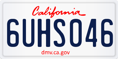 CA license plate 6UHS046