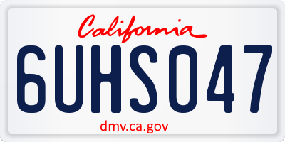 CA license plate 6UHS047