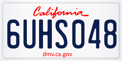CA license plate 6UHS048