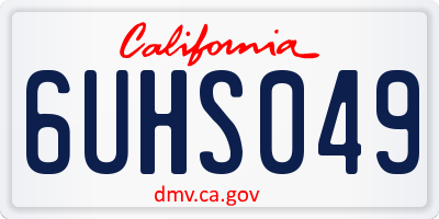 CA license plate 6UHS049