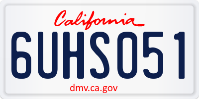 CA license plate 6UHS051