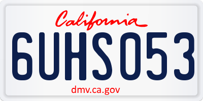 CA license plate 6UHS053