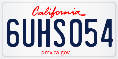 CA license plate 6UHS054