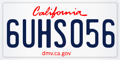 CA license plate 6UHS056