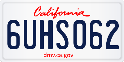 CA license plate 6UHS062