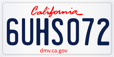 CA license plate 6UHS072
