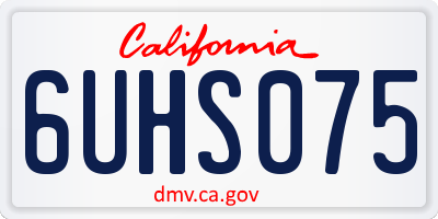 CA license plate 6UHS075