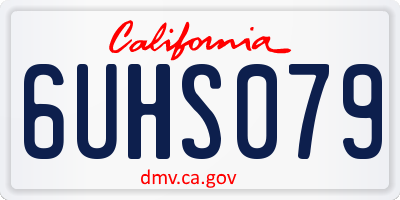 CA license plate 6UHS079
