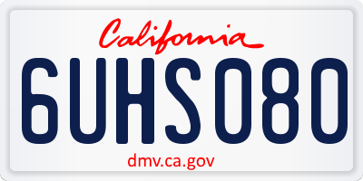 CA license plate 6UHS080
