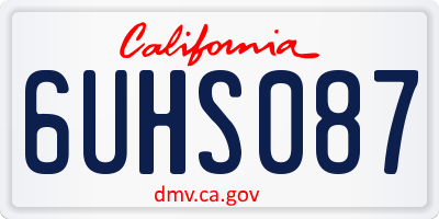 CA license plate 6UHS087